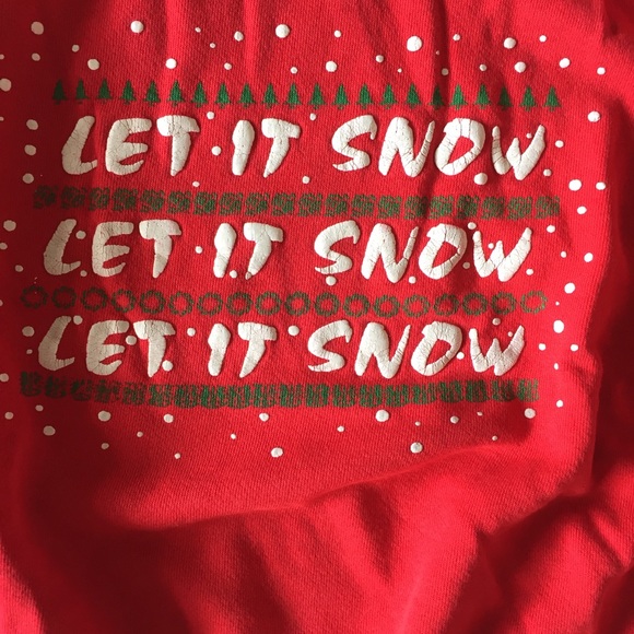 Vintage 80s Let It Snow Red Sweatshirt L XL - Picture 2 of 4